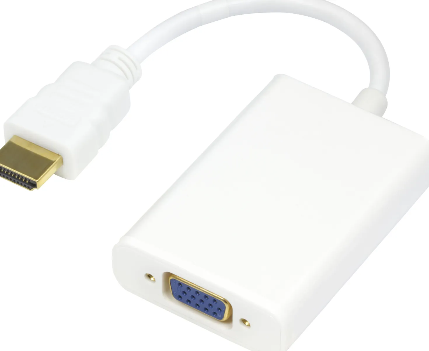 Adapter HDMI till VGA Deltaco, hane-hona, 0,2m, vit