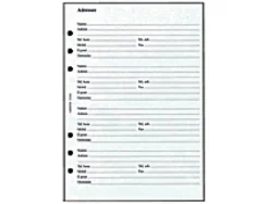 Adressrefill Filofax A5 med symboler, vit, 25 blad