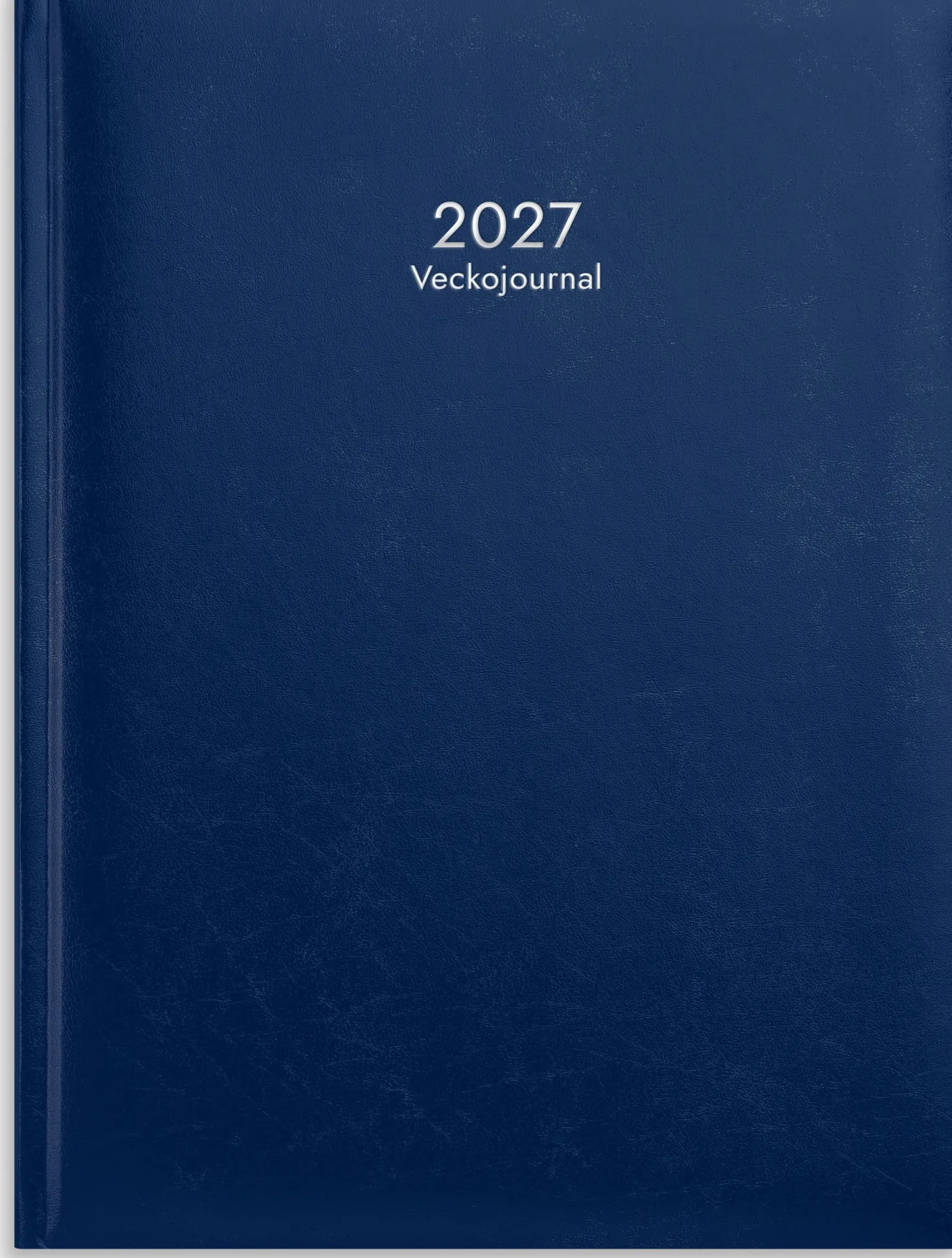 Almanacka Burde Veckojournal 2027 blått konstläder