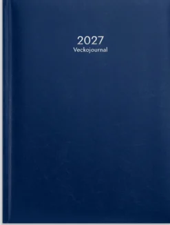 Almanacka Burde Veckojournal 2027 blått konstläder