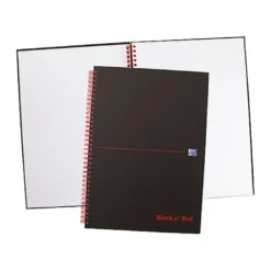 Anteckningsblock Oxford Black n' Red A5, linjerat, 70 blad