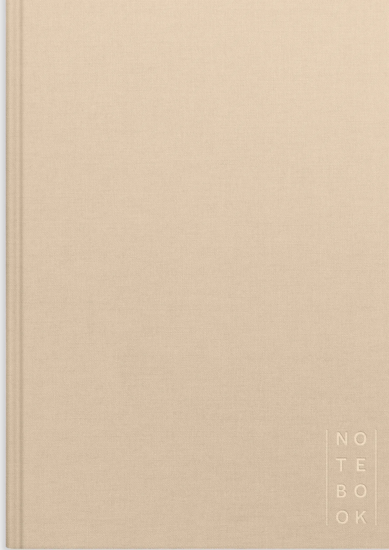 Anteckningsbok Burde A4 linjerad, linnetextil, beige