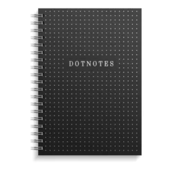 Anteckningsbok Burde DotNotes Spiralbunden, prickad, svart, 140 sidor