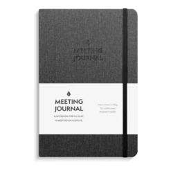 Anteckningsbok Burde Meeting Journal, konstläder, 44 möten, 192 sidor