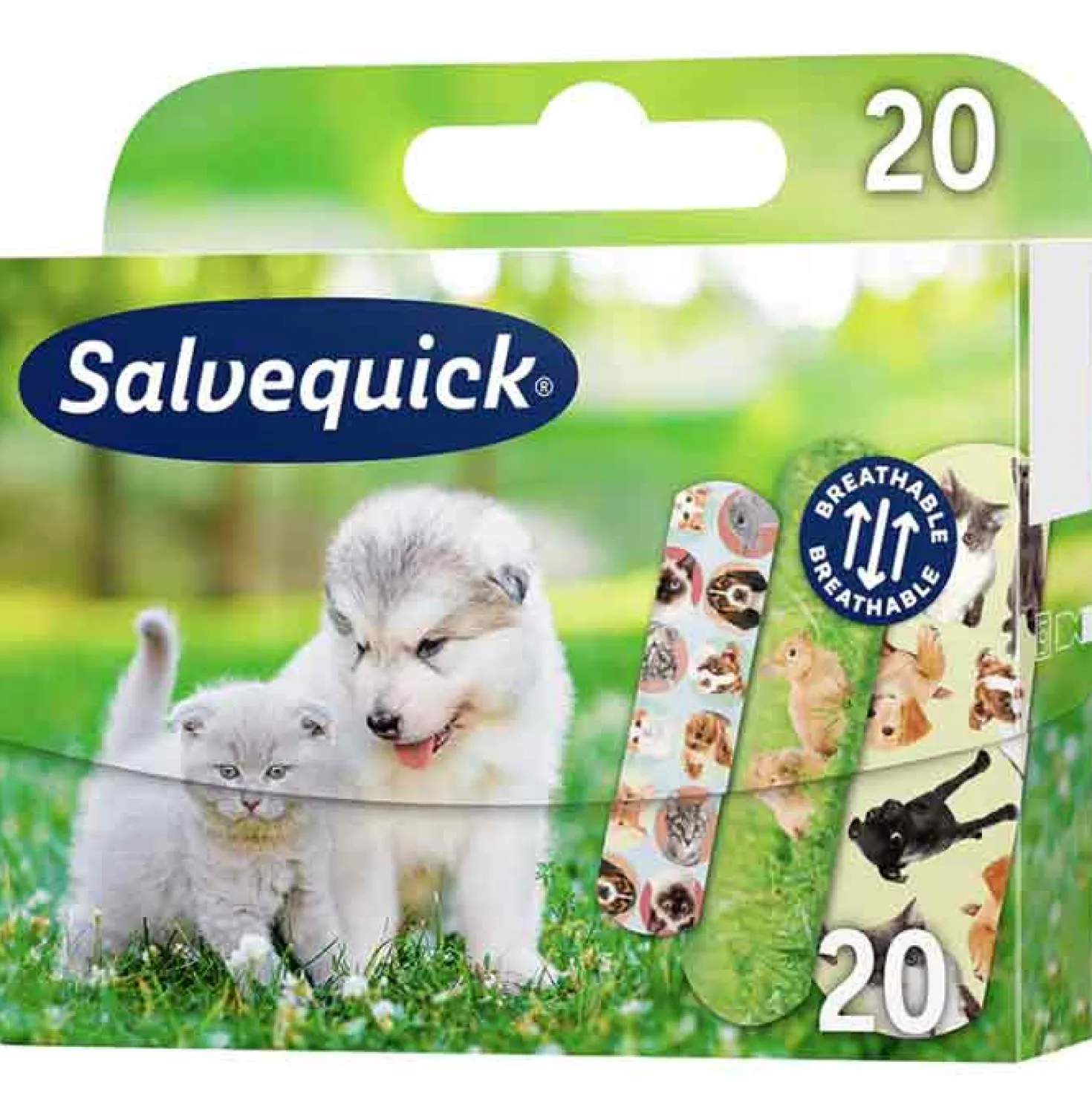 Barnplåster Salvequick Animals, djurmotiv, 20 st