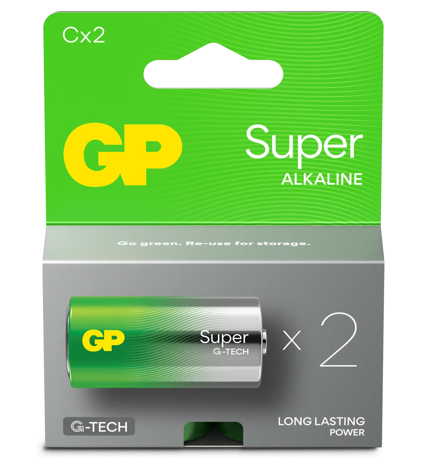 Batteri GP Super Alkaline C LR14, 1,5V, 2-pack