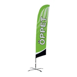 Beachflagga Öppet inkl. stång och kryssfot, digitaltryck, polyester