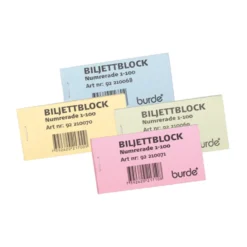 Biljettblock Burde 1-100 Grön, 100x50 mm