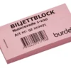 Biljettblock Burde 1-100, tvådelad, rosa