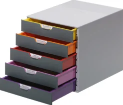 Blankettbox Durable Varicolor, 5 lådor, grå stomme, A4+