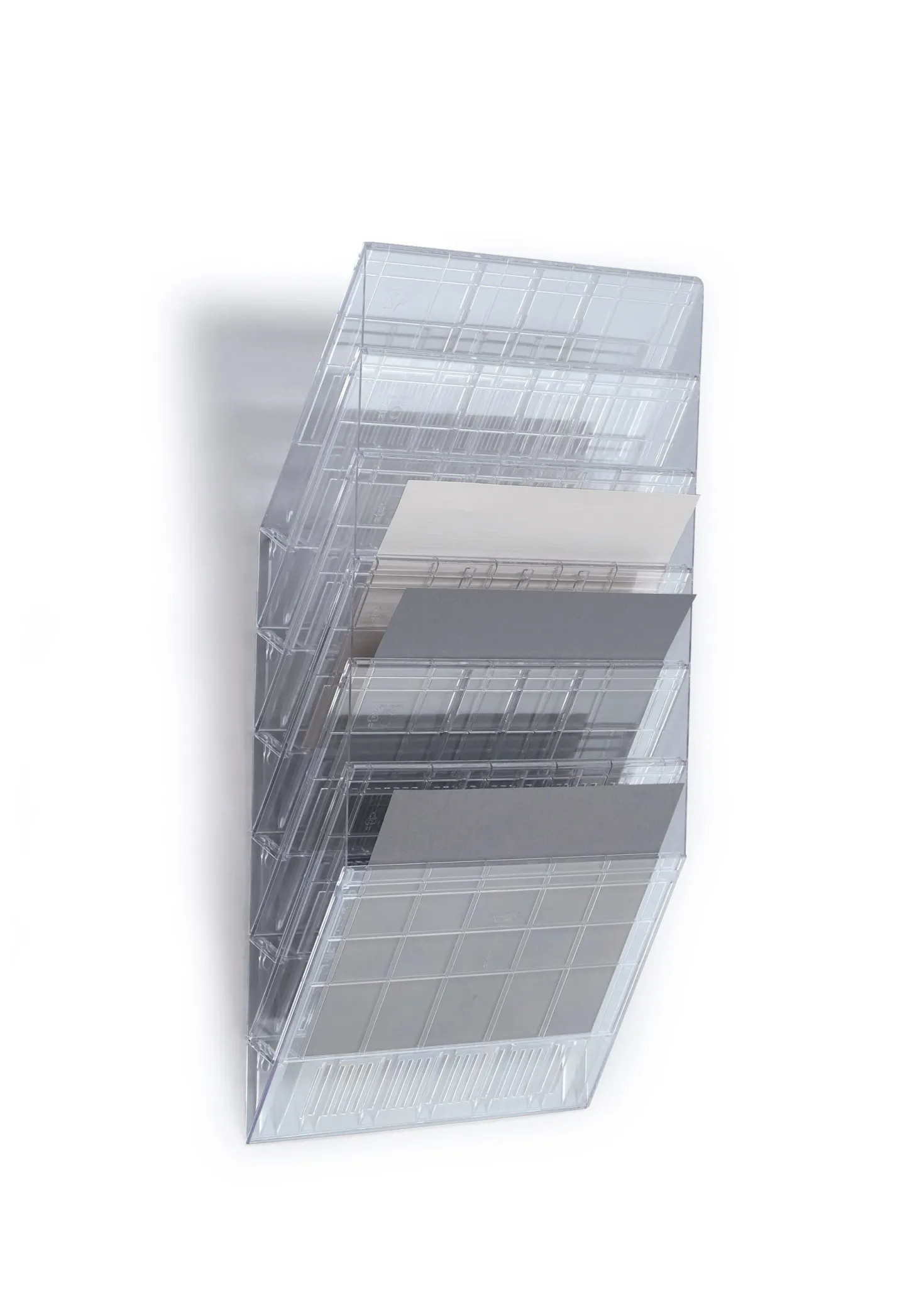 Blankettfack Durable Flexiboxx A4L, 6 fack, transparent, väggmontage