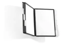Blädderställ Durable Sherpa 10, väggmontage, svart och grå, 10 paneler