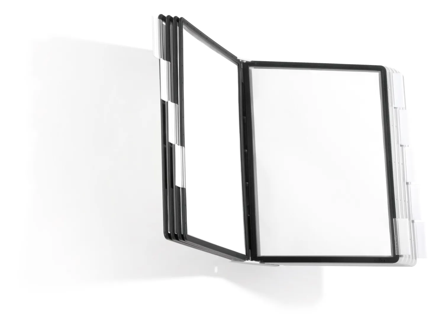 Blädderställ Durable Sherpa 10, väggmontage, svart och grå, 10 paneler