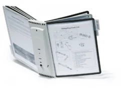 Blädderställ Durable Sherpa 10, väggmontage, svart och grå, 10 paneler