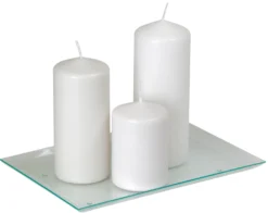 Blockljus Papstar Vit, Ø 80x150 mm, 70 timmars brinntid