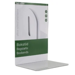 Bokstöd BNT Office Metall, vit, 20 cm, 2-pack