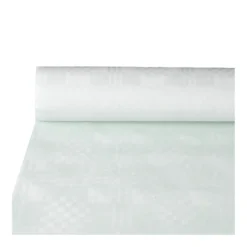 Bordsduk Papstar Damast, vit, 1,2 x 50 m rulle