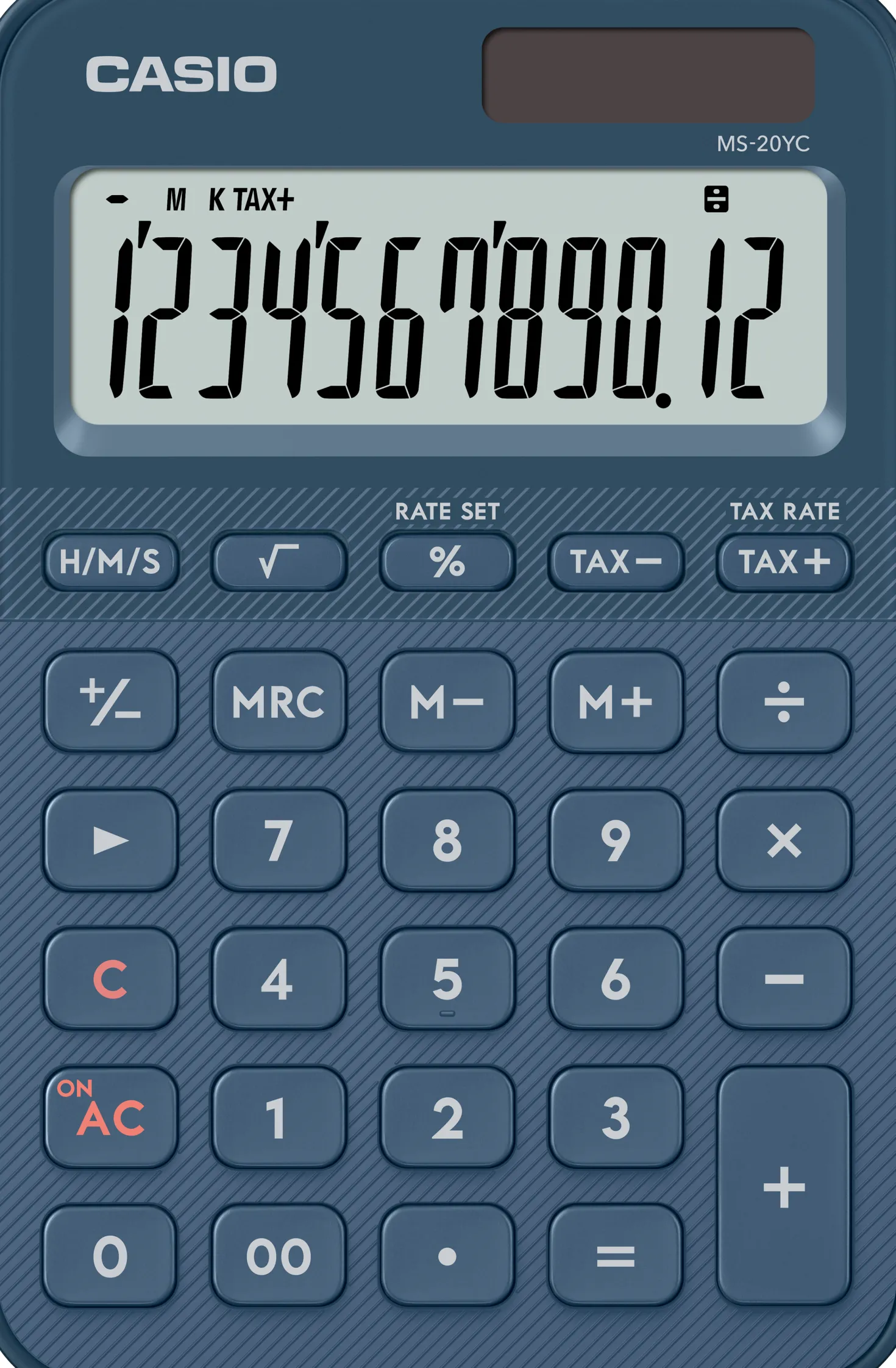Bordsräknare Casio MS-20YC, 12 siffror, mörkblå