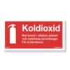 Brandskylt Typskylt Kolsyra Unigraphics, plast, röd, 200x100 mm