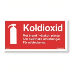 Brandskylt Unigraphics Typskylt Pulver, 200x100 mm, röd