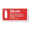Brandskylt Unigraphics Typskylt Skum, röd, 200x100 mm