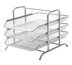 Brevkorg BNT Office Mesh Trådmetall, silver, 3 fack, A4