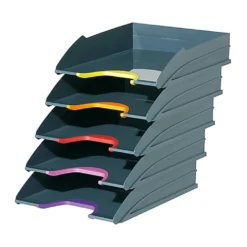 Brevkorg Durable Varicolor, 5-set, grå med färgdetaljer