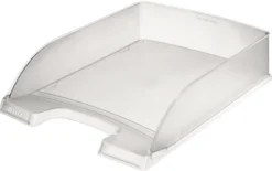 Brevkorg Leitz Plus A4 frost, stapelbar, transparent