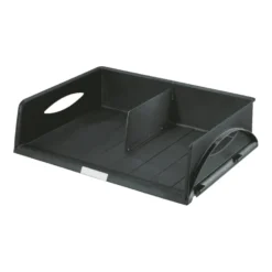 Brevkorg Leitz Sorty Jumbo A3, svart, med delare och handtag
