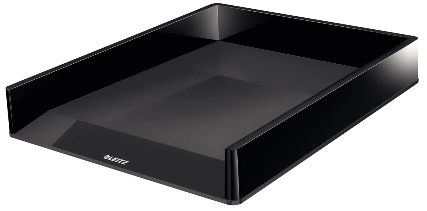 Brevkorg Leitz WOW, helsvart, högblank finish, stapelbar