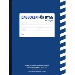 Byggdagbok Byggfrlaget 60 Dagar A4, självkopierande, 3 kopior