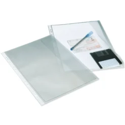 Dokumentficka Bantex A4 med klaff, transparent, 10 st