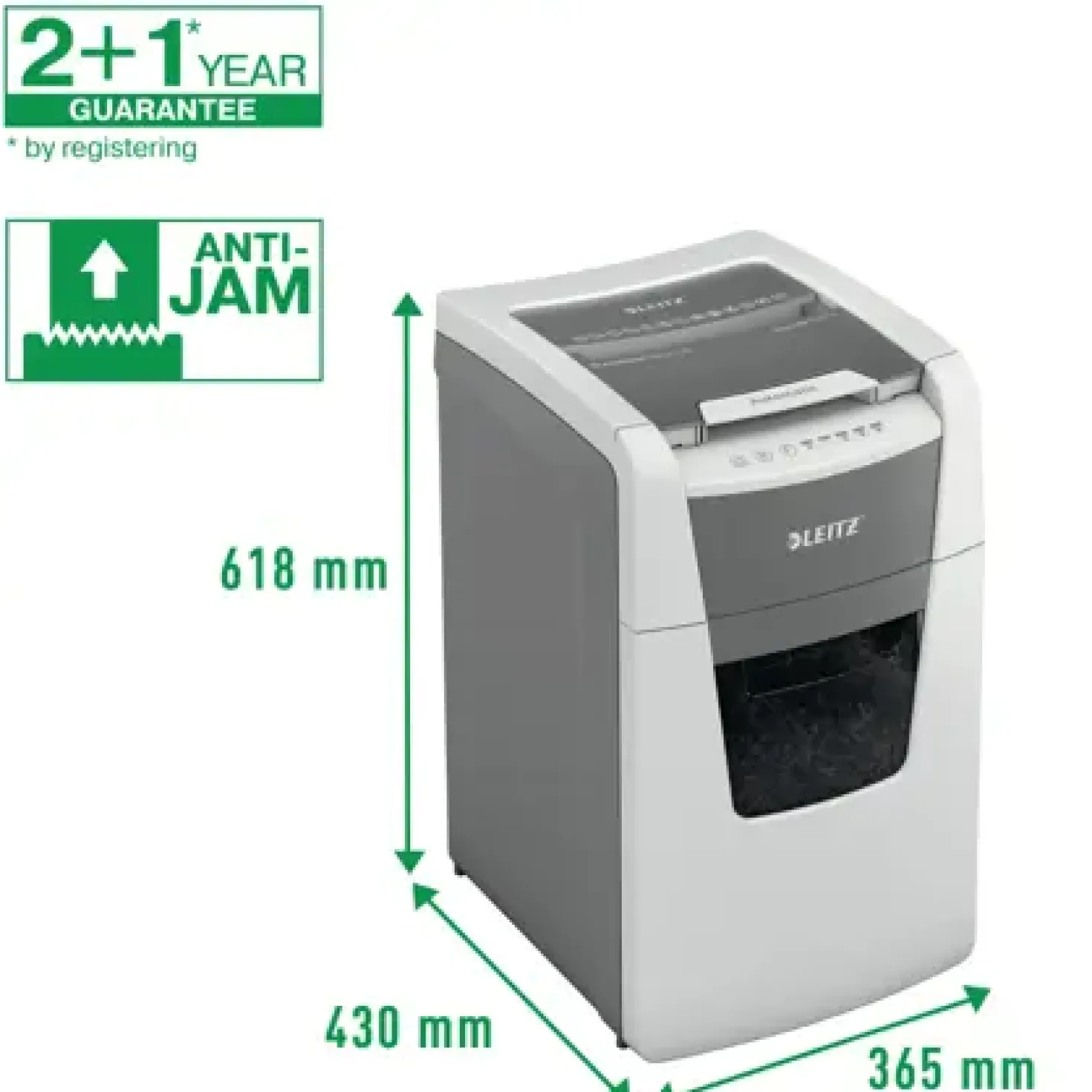 Dokumentförstörare Leitz IQ 150 Office P5, 44 liter