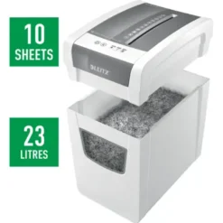Dokumentförstörare Leitz IQ Slim Home Office P-4, 10-, 23L