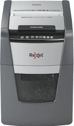 Dokumentförstörare Rexel Optimum 100X P-4 automatisk, 34L
