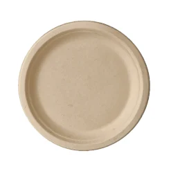 Engångstallrik Papstar Pure Flat, bagasse, 23 cm, vit, 50 st