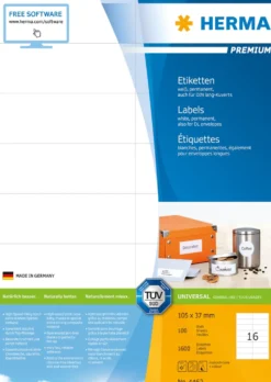 Etikett Herma Premium 4462, 105x37 mm, permanent, 1600 st