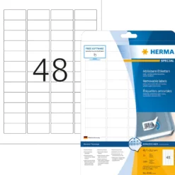 Etikett Herma Special avtagbar, 45,7x21,2 mm, 1200 st