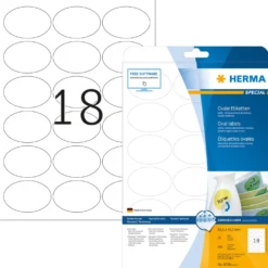 Etikett Herma Special Avtagbar Oval, 63,5x42,3mm, 450 st