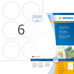 Etikett Herma Special Avtagbar, rund Ø 85 mm, vit, 600 st