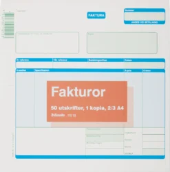 Fakturablankett Esselte Faktura 2/3 A4, självkopierande, 2x50 blad
