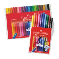 Fiberpenna Faber-Castell Grip Colour, trekantsgrepp, 10 st