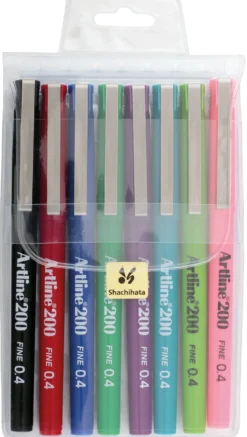 Fiberpenna Fineliner Artline 200, 0,4 mm, 8-set