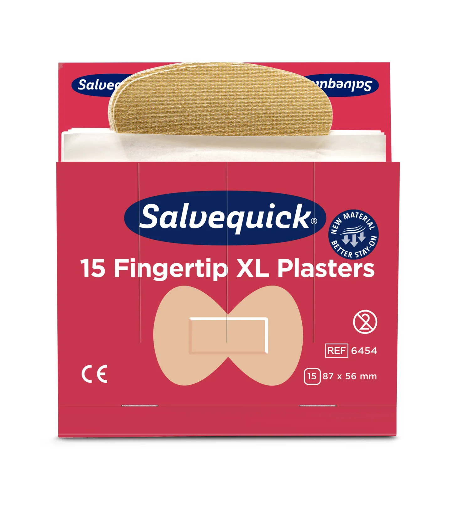 Fingertoppsplåster Salvequick Fingertip 6454, 15 st, 6 refill