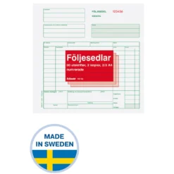 Följesedel Esselte Blankett 2/3 A4, självkopierande, 3x50 blad