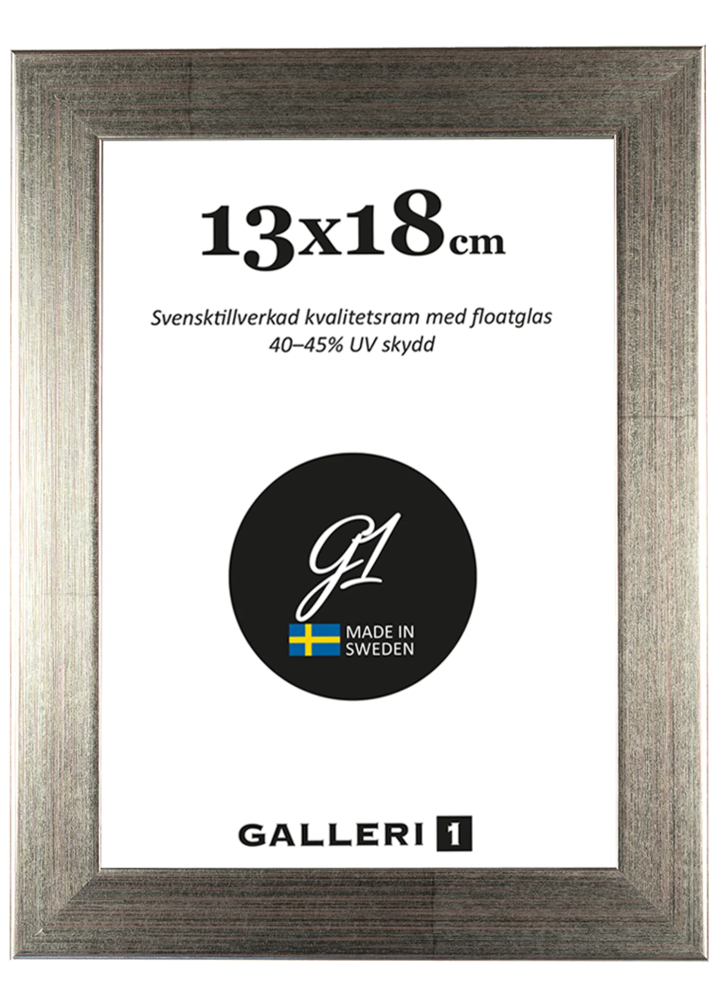 Fotoram Galleri1 Silverfärgad Trä, 24x30 cm, floatglas