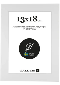 Fotoram Galleri1 vitmålad trä platt, 70x100 cm, klart glas