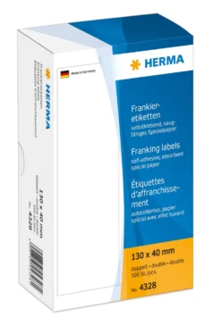 Frankeringsetikett Herma Dubbel, 130x40mm, 500 st