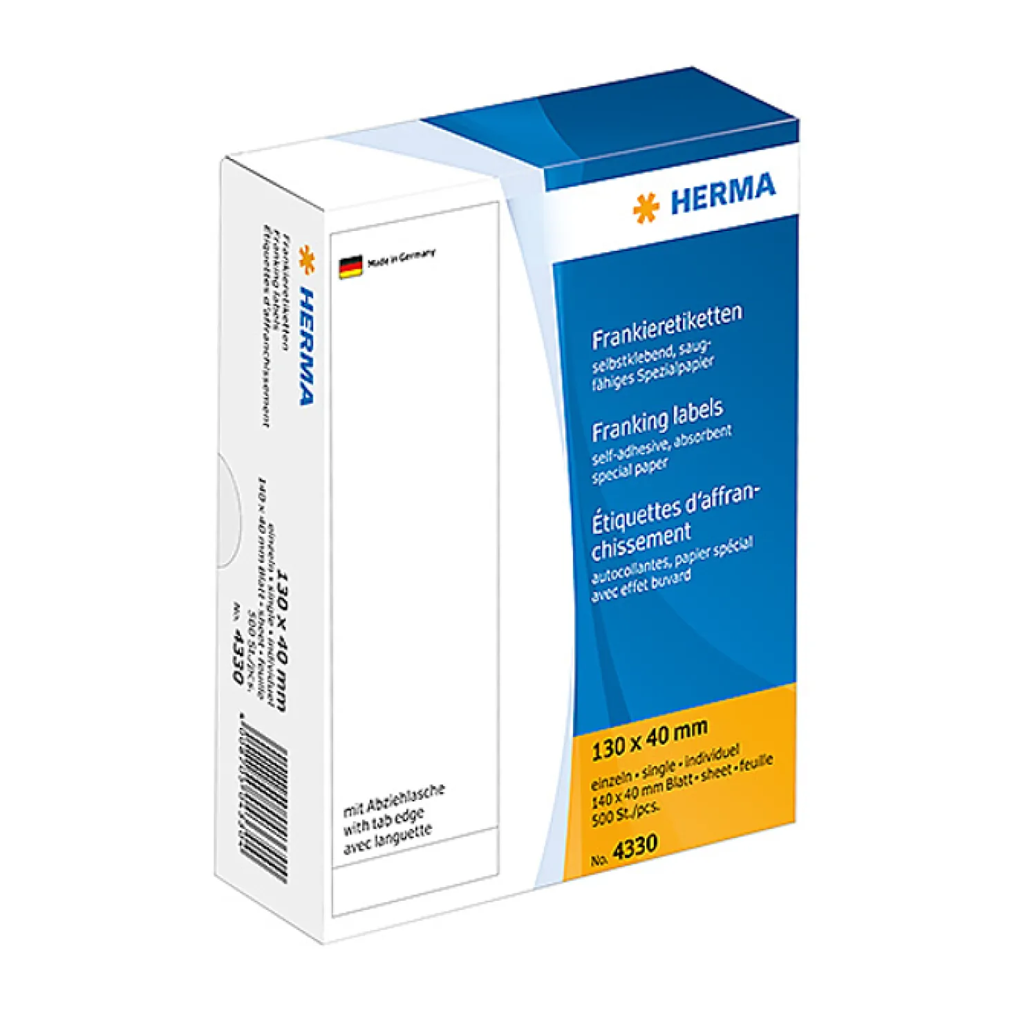 Frankeringsetikett Herma Enkel, 130x40mm, 500 st