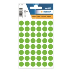 Färgsignaletiketter Herma Runda, grön, ø13 mm, 240 st